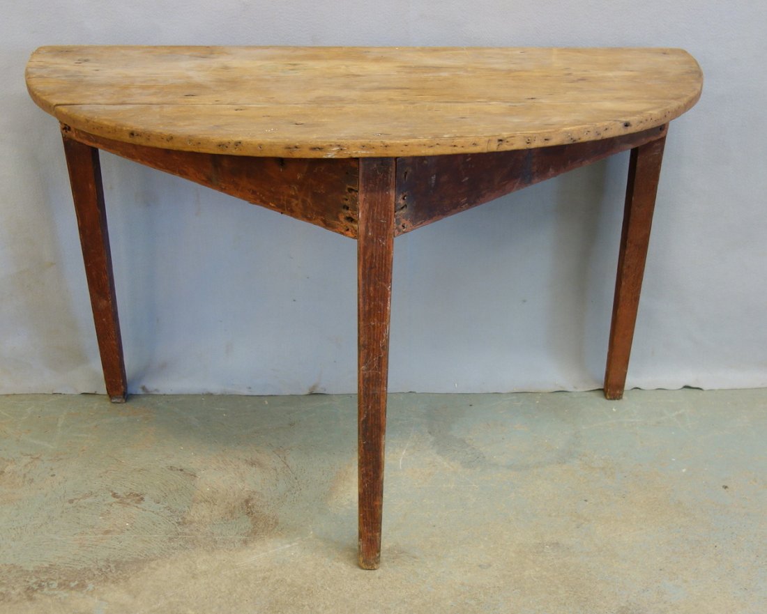 Primitive 1/2 round work table with taper legs - base (1 of 3)