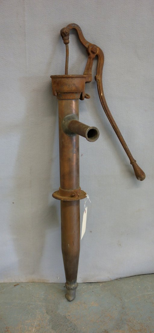 Old copper and iron water pump, 19th century - good (1 of 3)