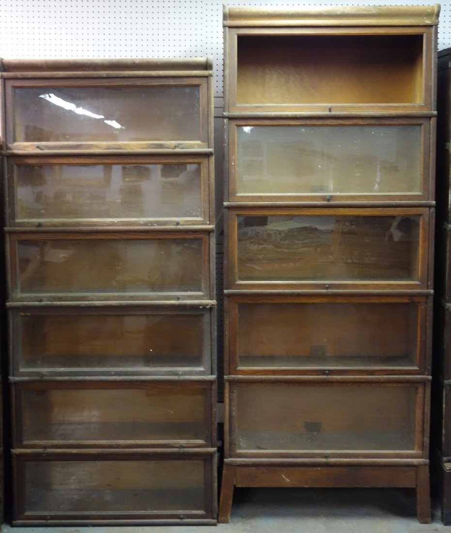 Two oak 5 section stacking bookcases (1 of 3)