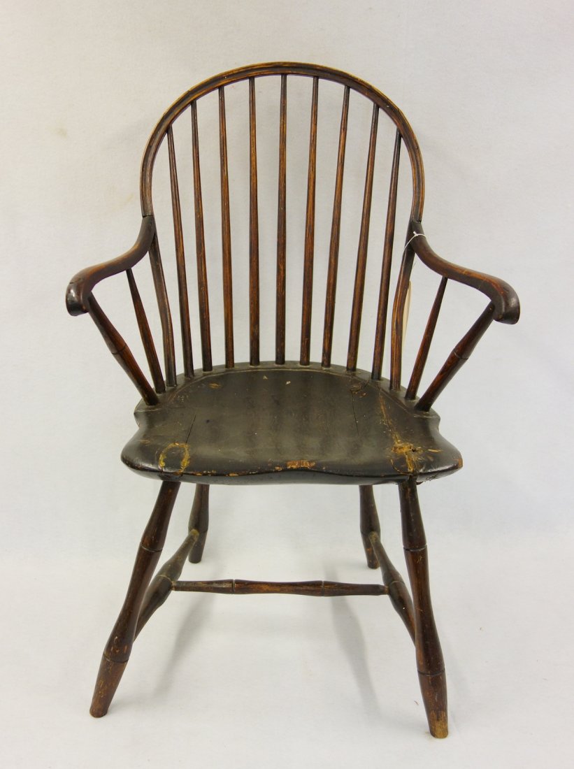 Windsor bow back arm chair with 9 spindles, faux bamboo (1 of 4)