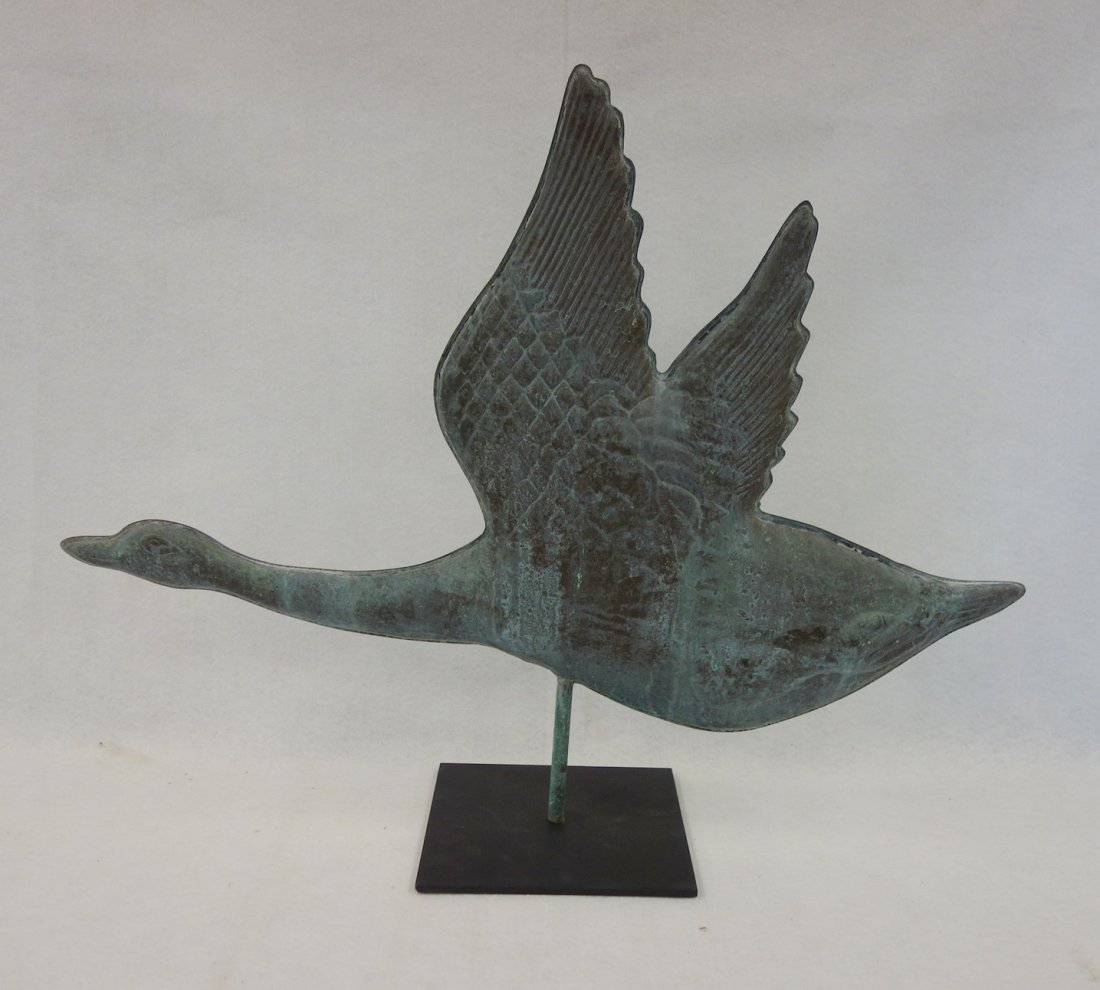 Full body copper flying goose weathervane, 20th (1 of 4)