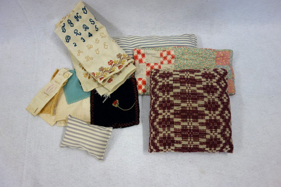 Grouping of old textiles including unframed late 19th (1 of 5)