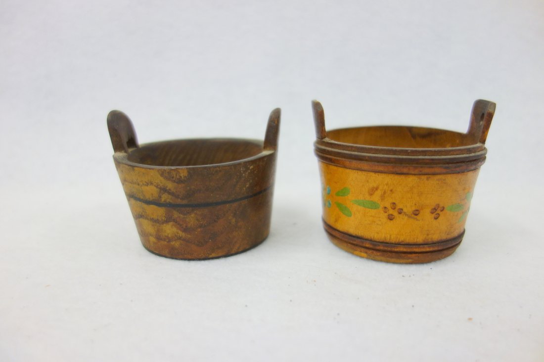 Two miniature wash tubs including one with hand painted (1 of 7)