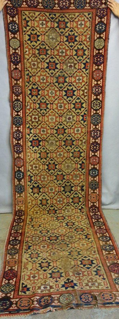 Oriental runner - extensive wear - good coloring - some (1 of 6)