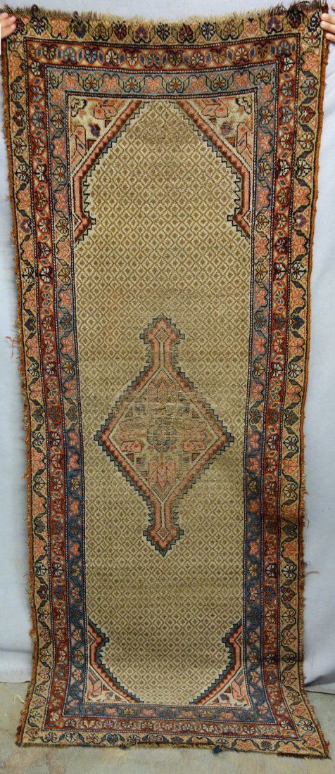 Oriental runner - some fraying around perimeter, wear (1 of 3)