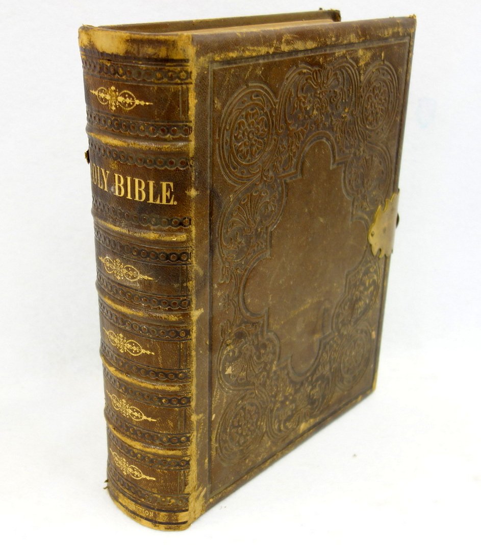 Bodine family bible dated 1868 with one page having a (1 of 4)