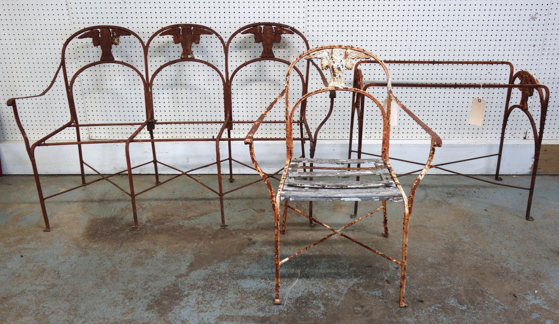 Unusual wrought iron 3 piece patio set with owl (1 of 10)