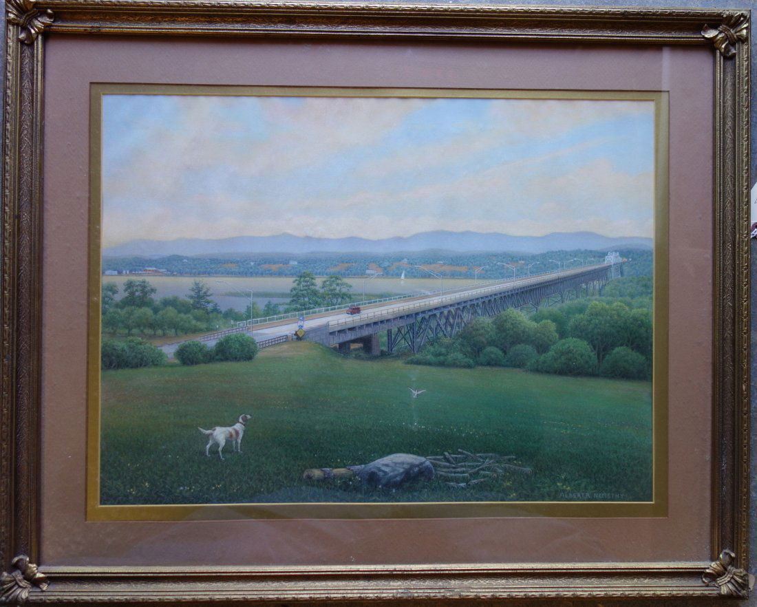 Albert R. Nemethy - Pastel of Catskill Bridge. (1 of 6)