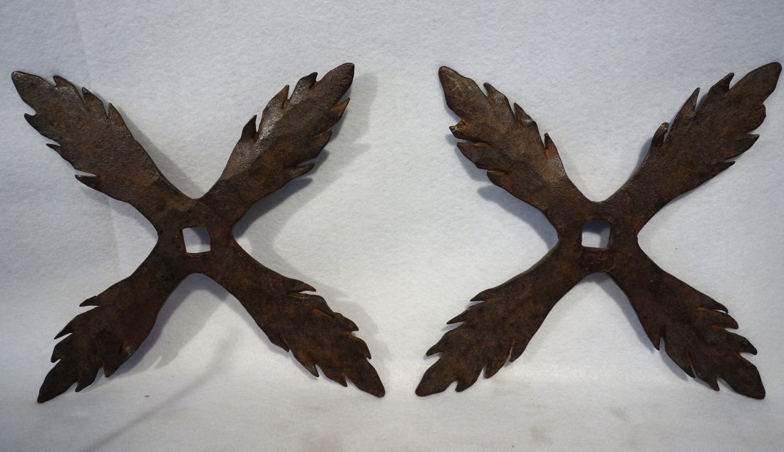 Two rare hand forged, near matching, iron building (1 of 6)