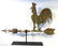 Primitive folk art copper rooster weathervane with