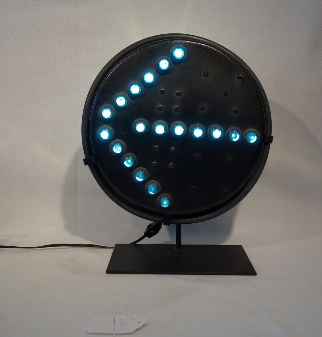 Electrified railway arrow directional with turquoise (1 of 2)