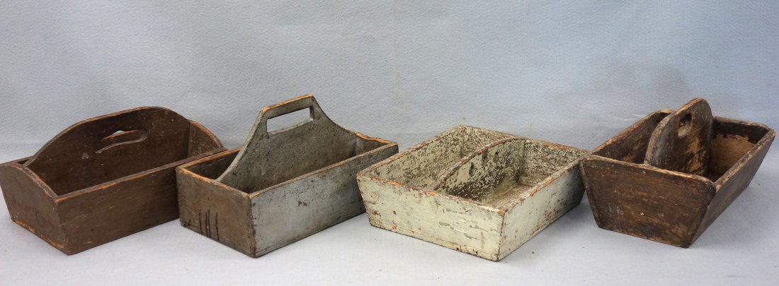 Four good 19th century cutlery trays including: 1) (1 of 4)