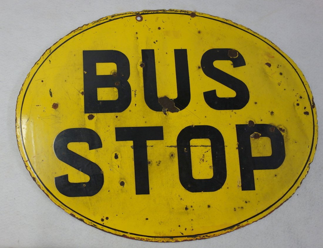 Vintage double sided and enameled yellow and black (1 of 3)