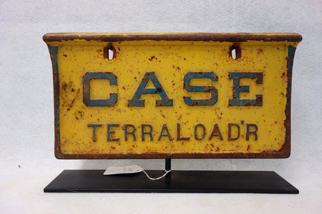 Vintage cast iron "CASE TERRALOADER" sign in original (1 of 3)