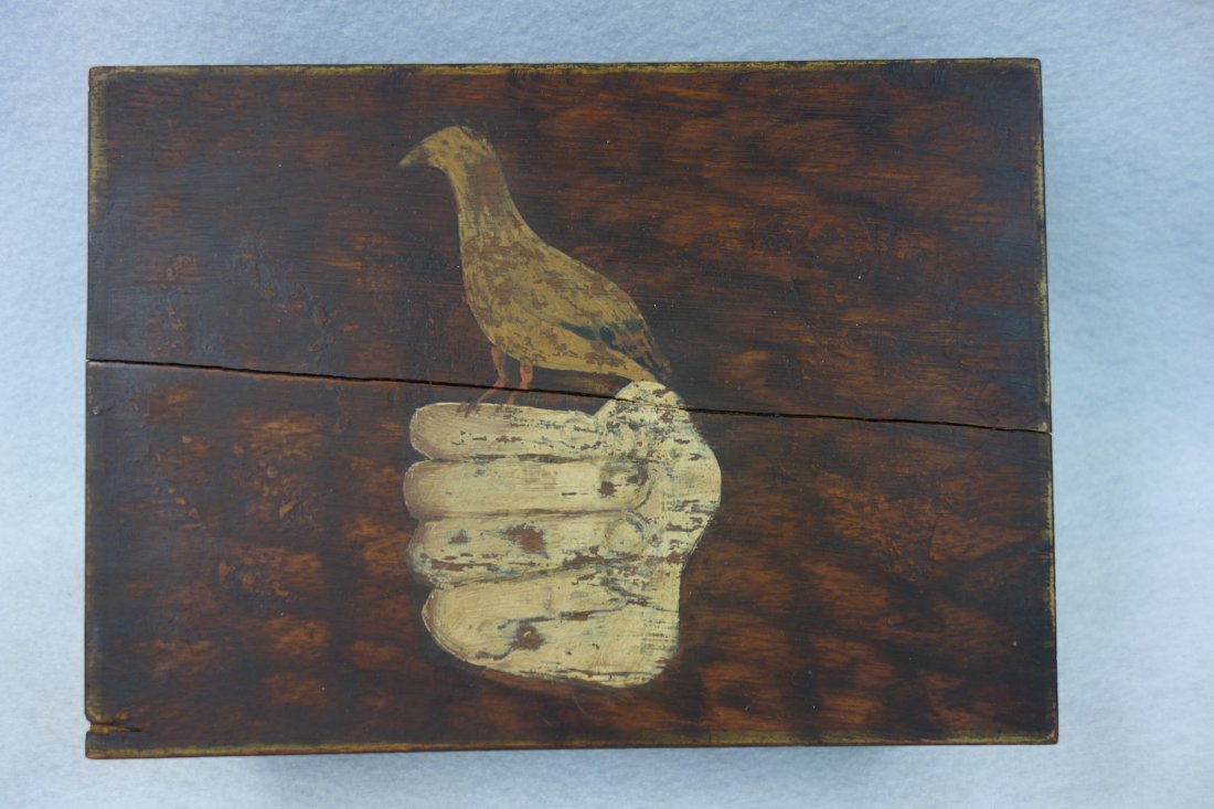 Primitive 19th century lady's sponge decorated writing (1 of 3)