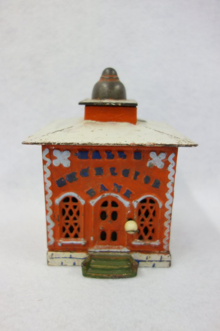 Cast iron  mechanical bank signed "HALL'S EXCELSIOR (1 of 8)