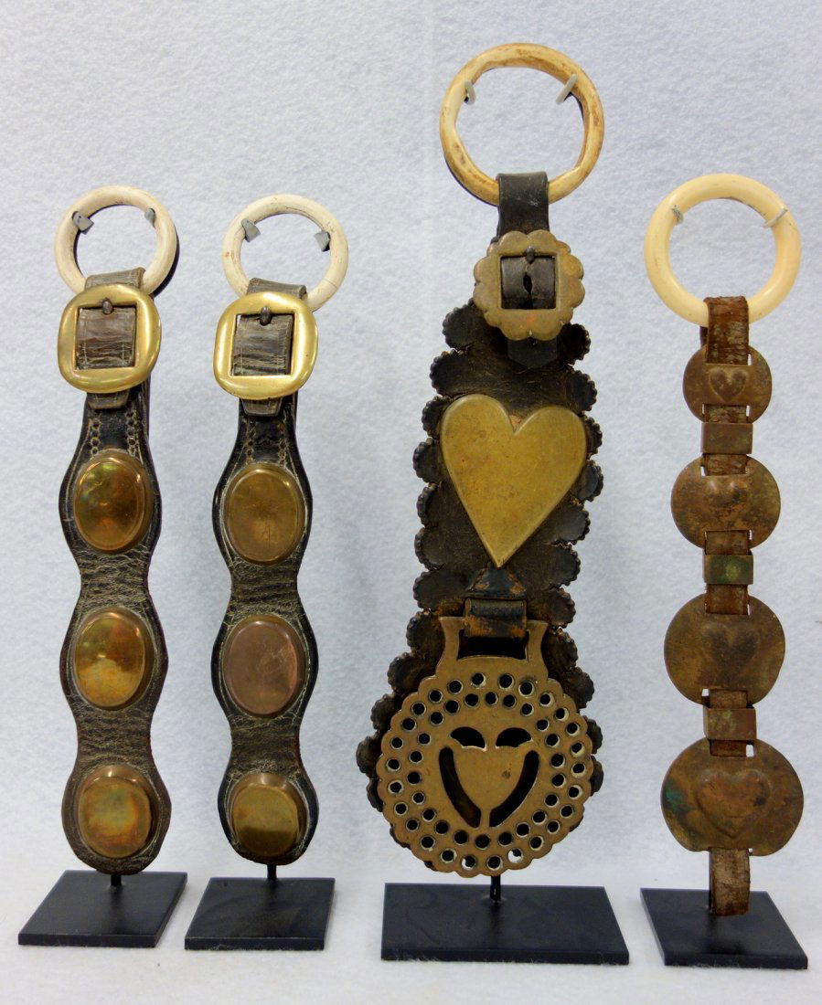 Grouping of 4 martingale pendants including: Leather (1 of 8)