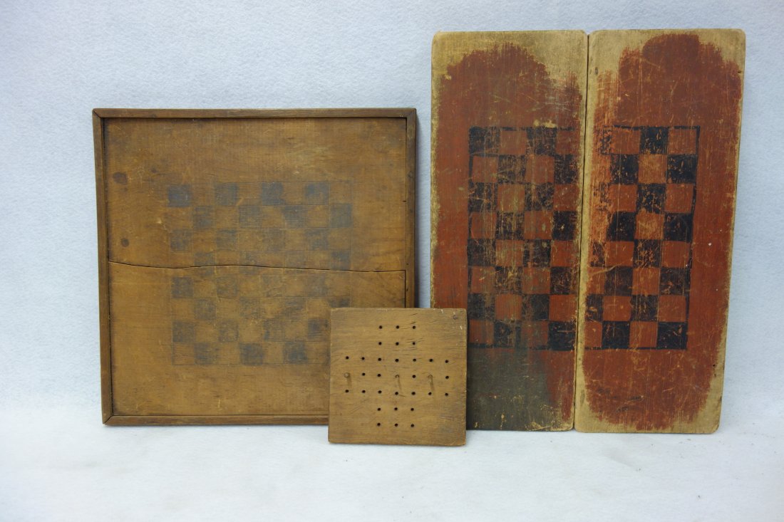 Three vintage game boards including folding checkers & (1 of 7)