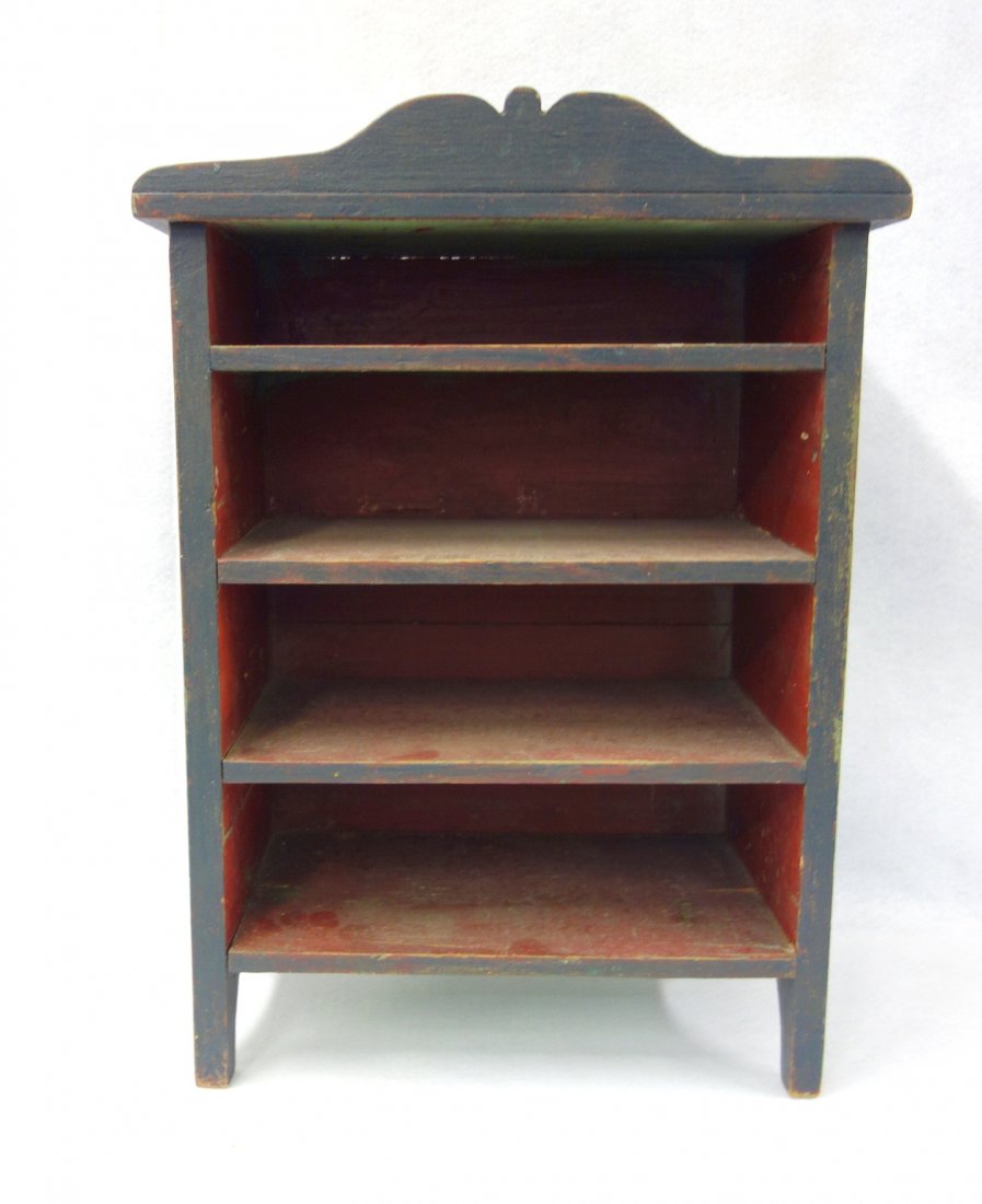 Small table top shelf unit with open front in green (1 of 4)