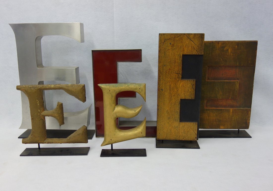 Grouping of 6 letter "E" 's including one 19th century (1 of 5)