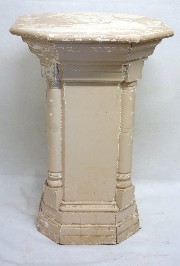 Wooden pedestal with octagonal shape, stepped (1 of 6)