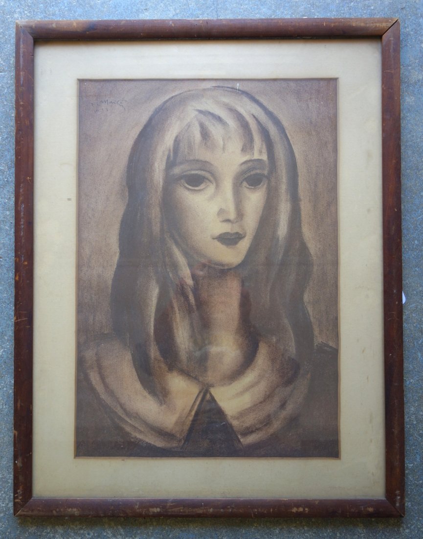 Fletcher Martin - Woodstock NY (1904-1979) - Drawing of: Fletcher Martin - Woodstock NY (1904-1979) - Drawing of a woman signed F. Martin 1933 in the upper left corner. 14 1/2" x 21 1/4". Good condition. Provenance: Sam and Grayson Hall. Sam Hall (1921-2014