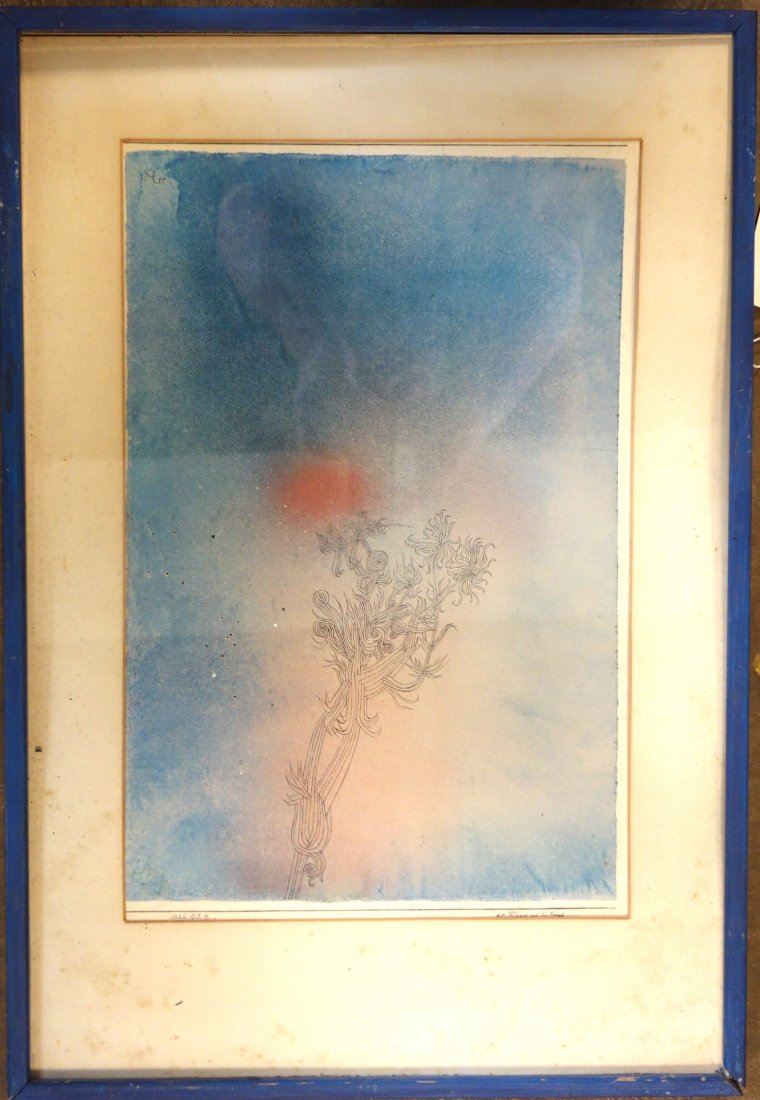 Paul Klee (German, 1879-1940) - Colorful lithograph of: Paul Klee (German, 1879-1940) - Colorful lithograph of an abstract flower - printed signature "Klee" upper left corner. Lower left with printed date 1926 - Printed German inscription bottom right. 12.