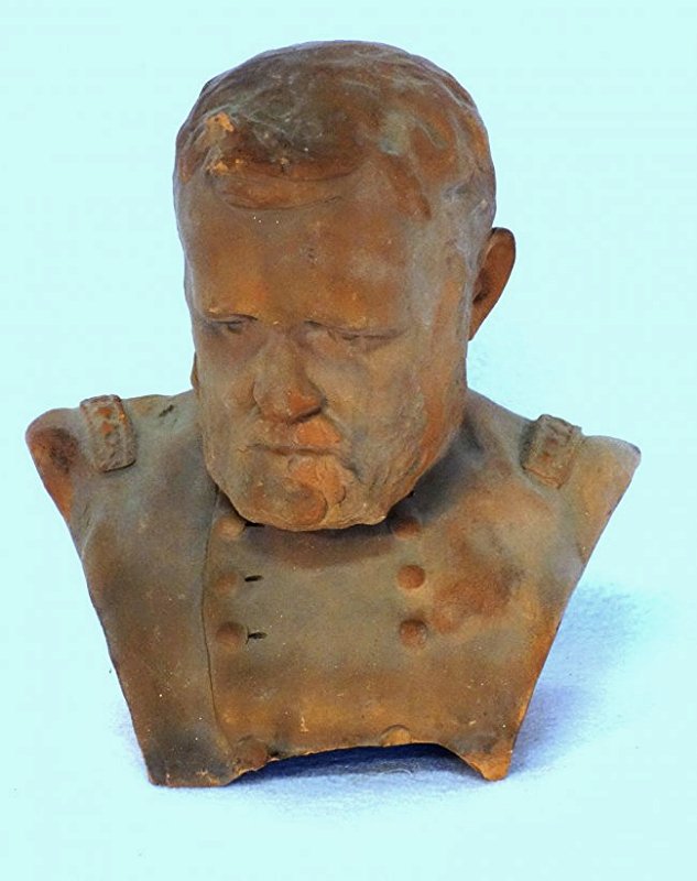 Terra cotta bust of General Grant signed Karl Gerhardt (1 of 3)