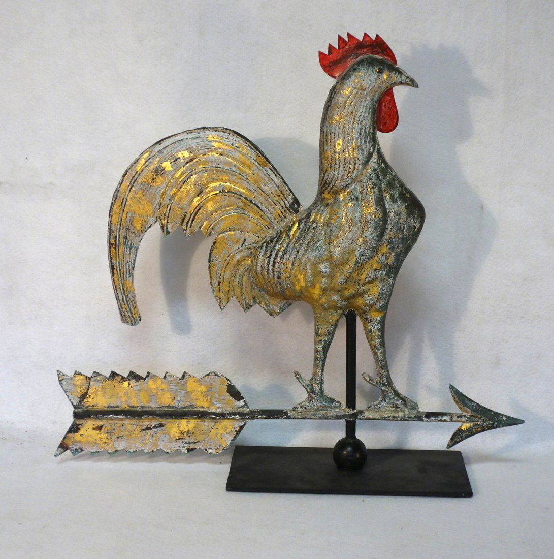 Cooper full body rooster standing on arrow weathervane (1 of 4)