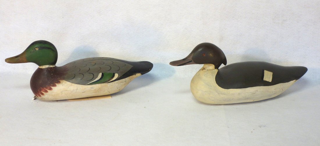 Two decoys including mallard, probably in repaint, (1 of 7)