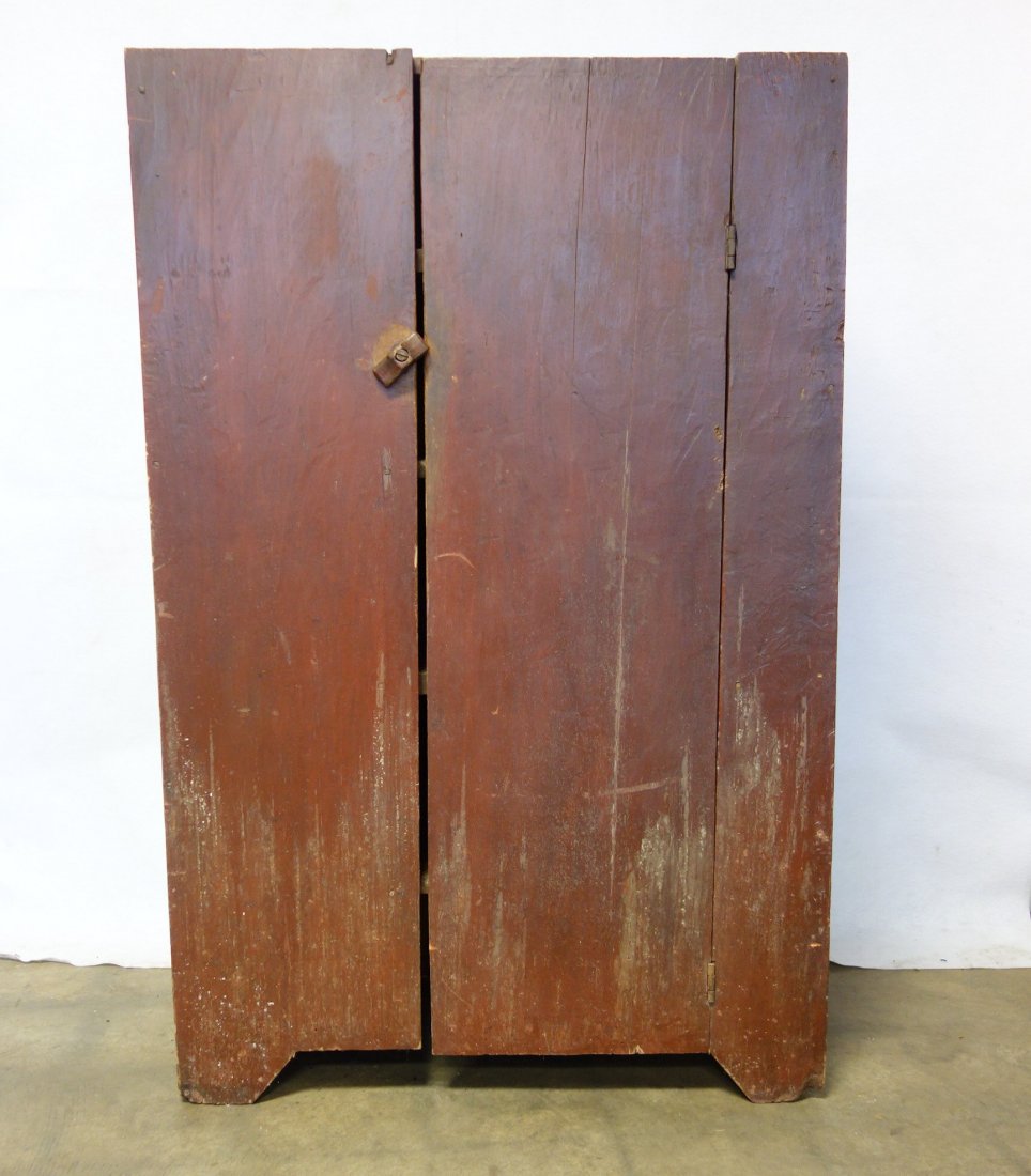 Good single door 19th century cupboard in red paint on (1 of 5)