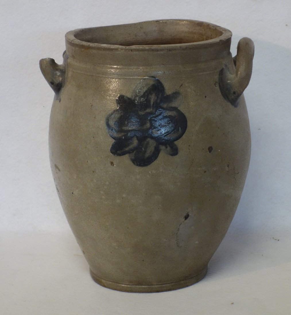 Stoneware ovoid crock - probably 1 1/2 gallon - cobalt (1 of 5)