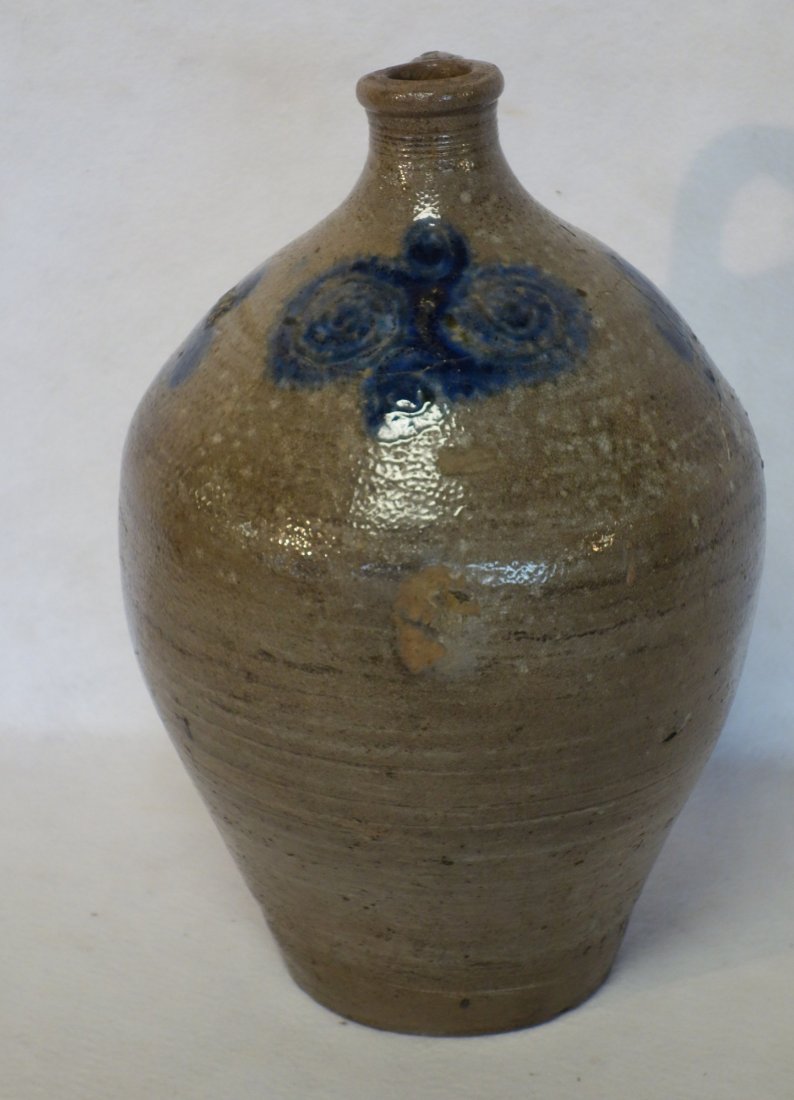 Stoneware ovoid jug - 2 gallon - with deep cobalt blue (1 of 10)