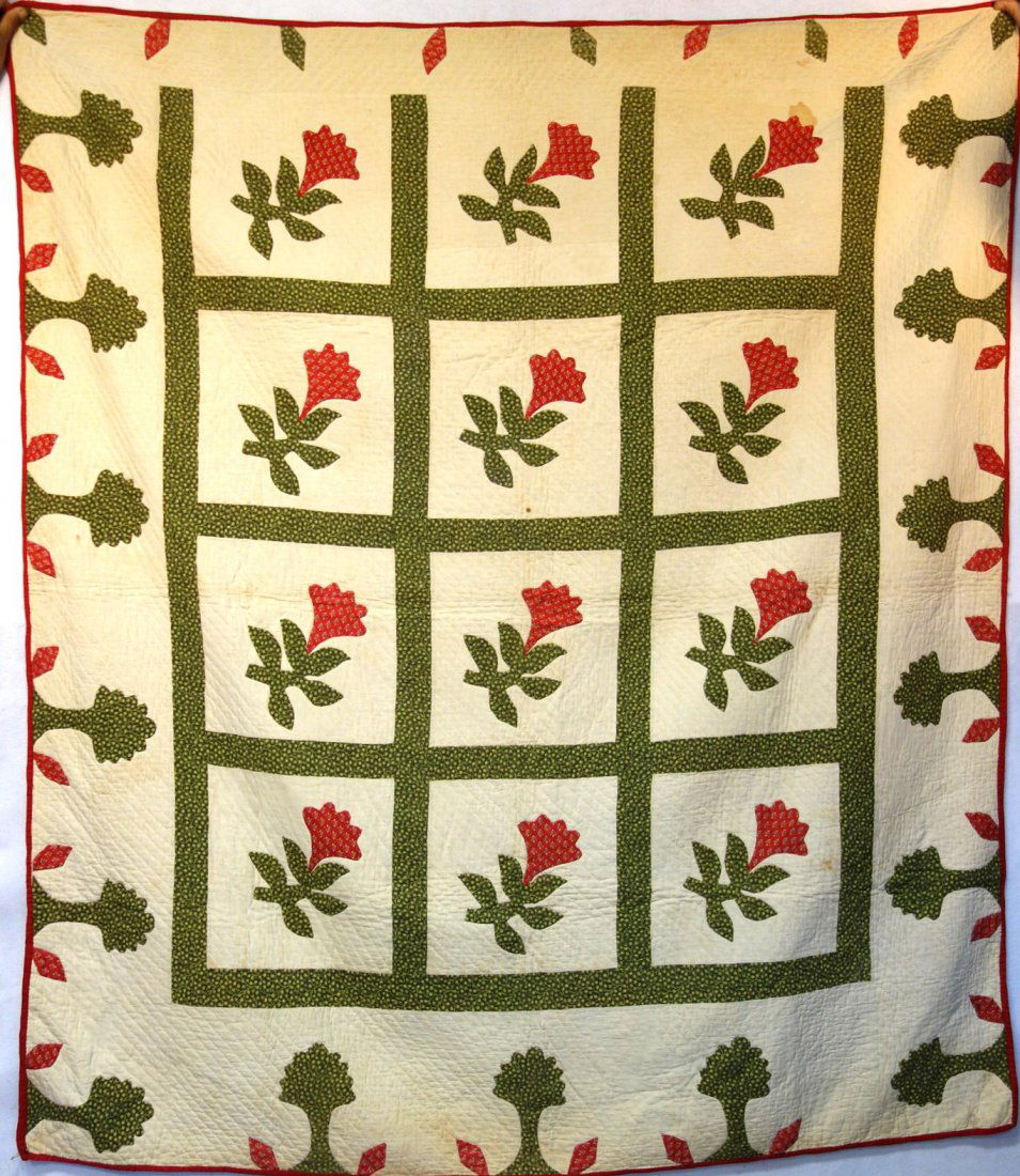 AppliquÃ© quilt - roses with tree border - (1 of 5)