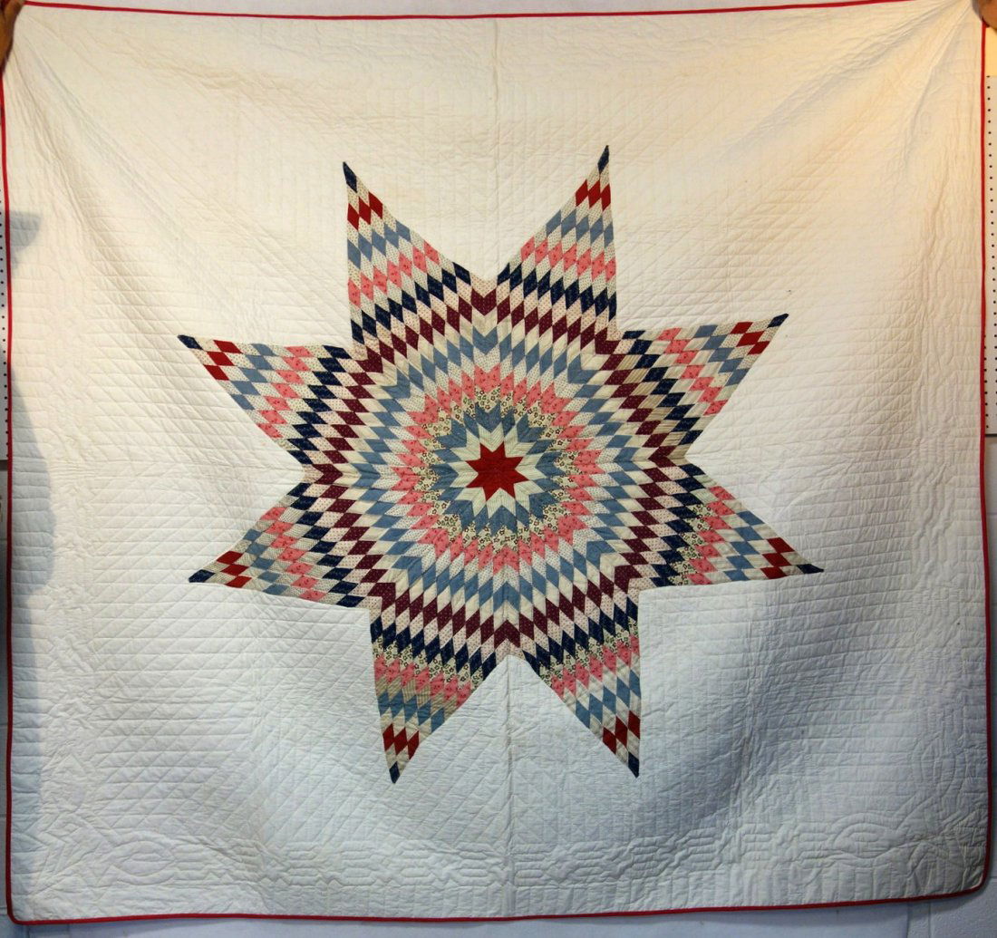 Patchwork quilt in the Texas star pattern - (1 of 5)
