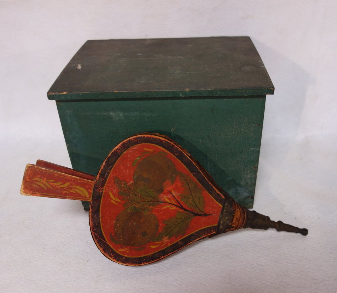 Two country items including a stenciled bellows with (1 of 6)