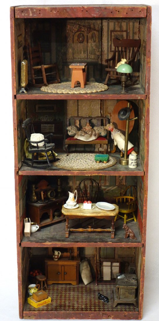 Signed "DUNHAM'S COCOANUT DOLL HOUSE". The doll house (1 of 9)
