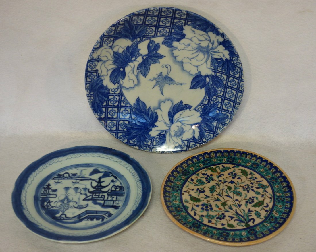 Three plates/charger including Persian pottery plate (1 of 8)