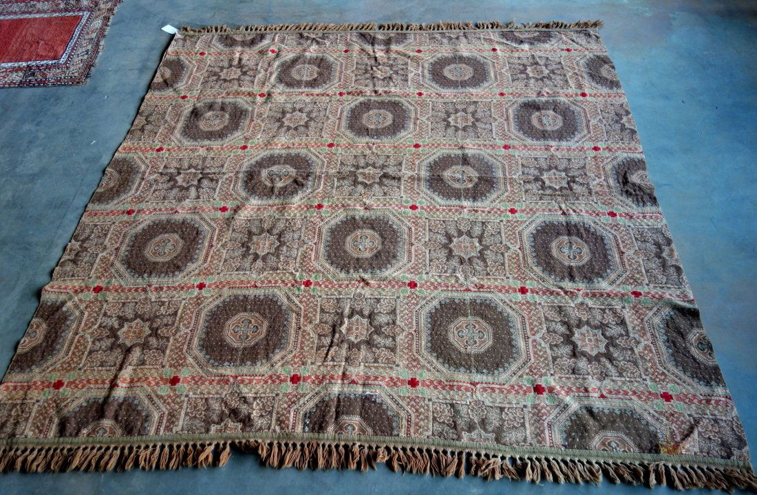 American ingrain carpet, 19th century. (1 of 6)