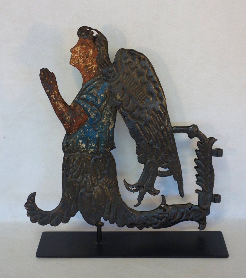 Unusual sheet iron double sided angel/mermaid ornament (1 of 6)