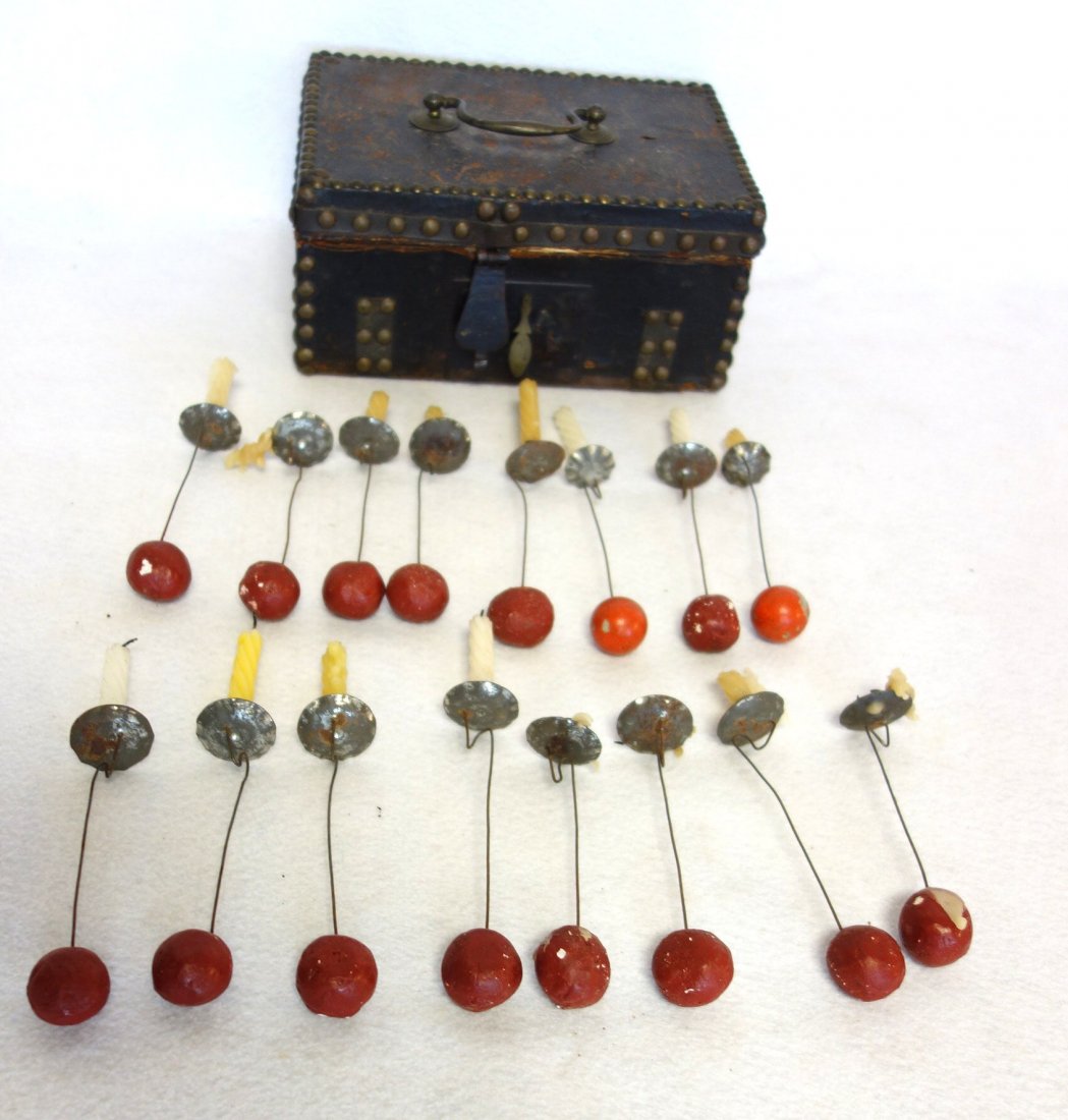 Collection of 15 tin Christmas tree candle holders, (1 of 3)