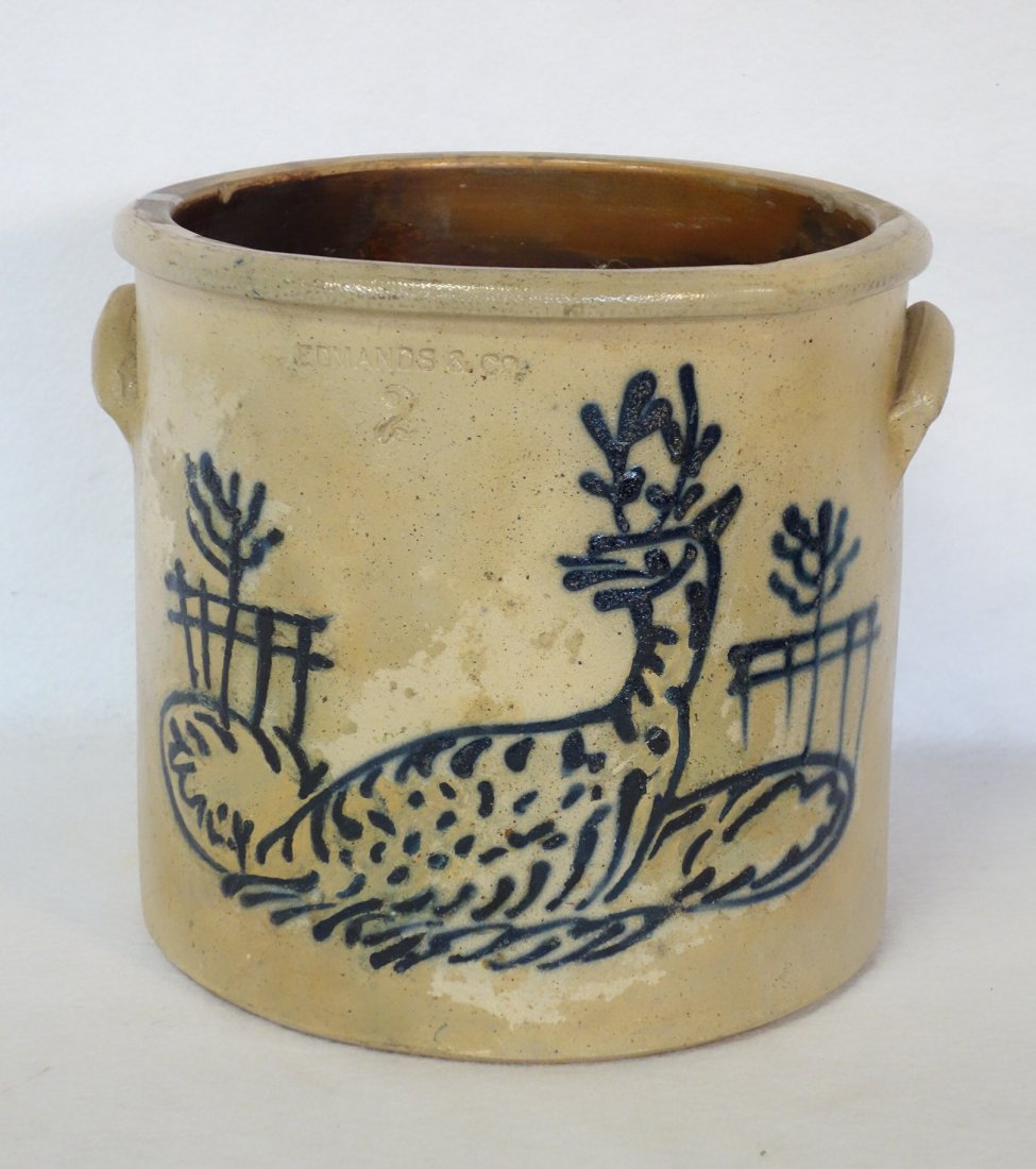 Stoneware 2 gallon crock signed Edmonds & Co. - cobalt (1 of 7)
