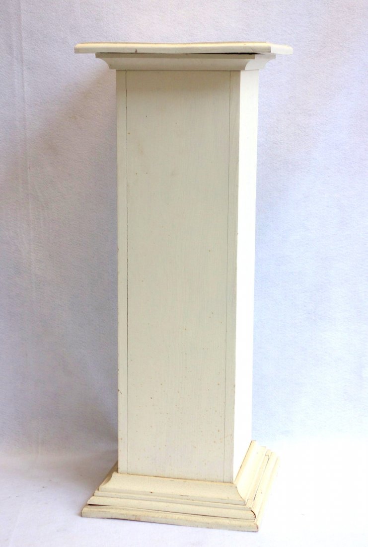 Custom made wooden pedestal in white paint - 20th (1 of 2)