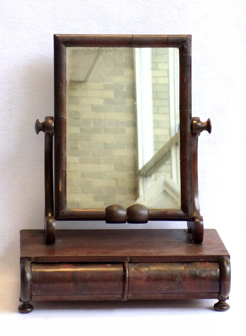 Empire mahogany shaving mirror with 2 ogee lower (1 of 3)