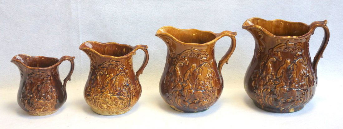 A rare graduated set of 4 Bennington pitchers in the (1 of 2)