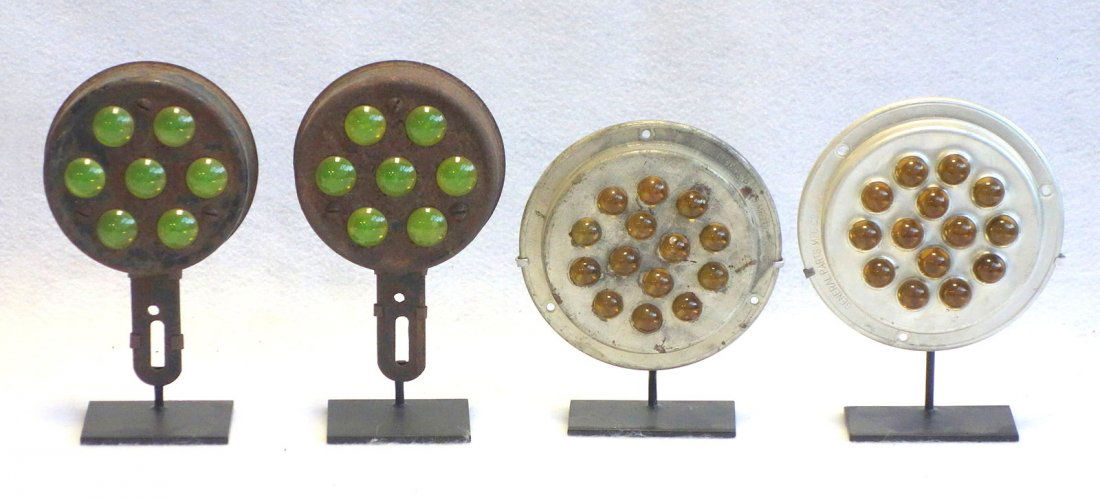 Four automobile/truck reflector glass lights including (1 of 3)