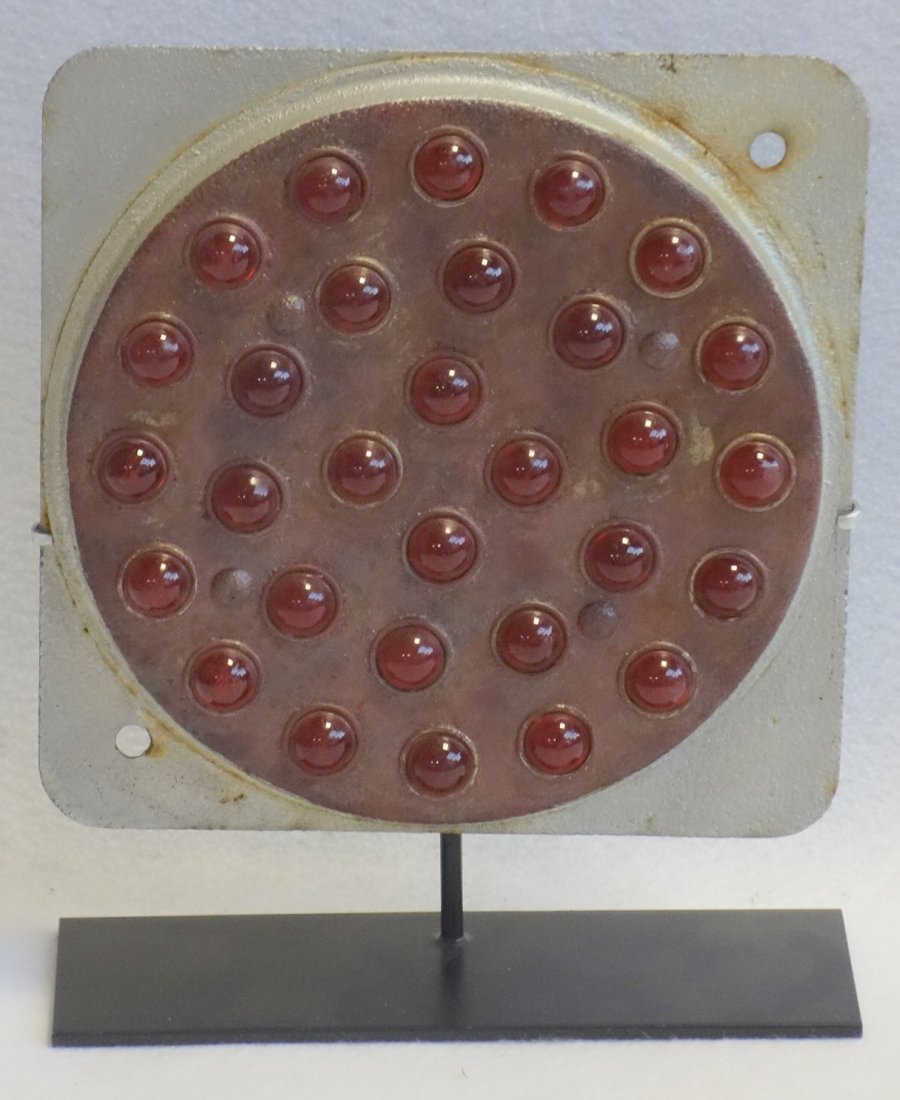 Large railroad reflector with red lights - 8.75" square (1 of 2)