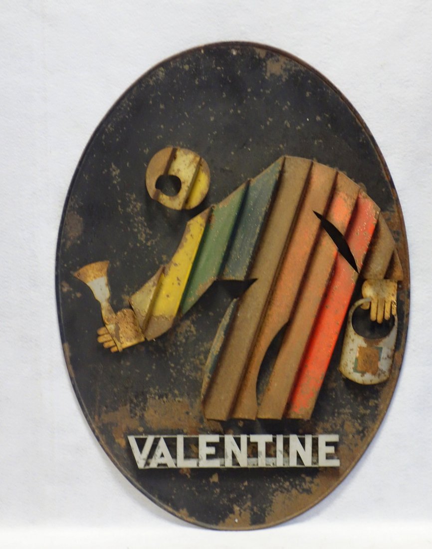 Painter's oval sheet iron advertising sign marked (1 of 5)