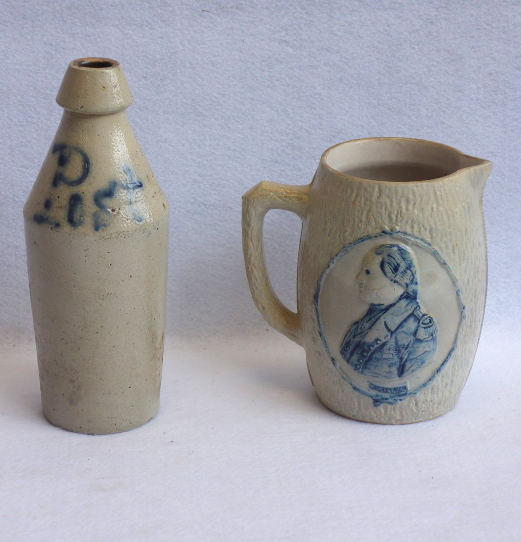 Two pieces of stoneware including a Spirit of 76 (1 of 3)