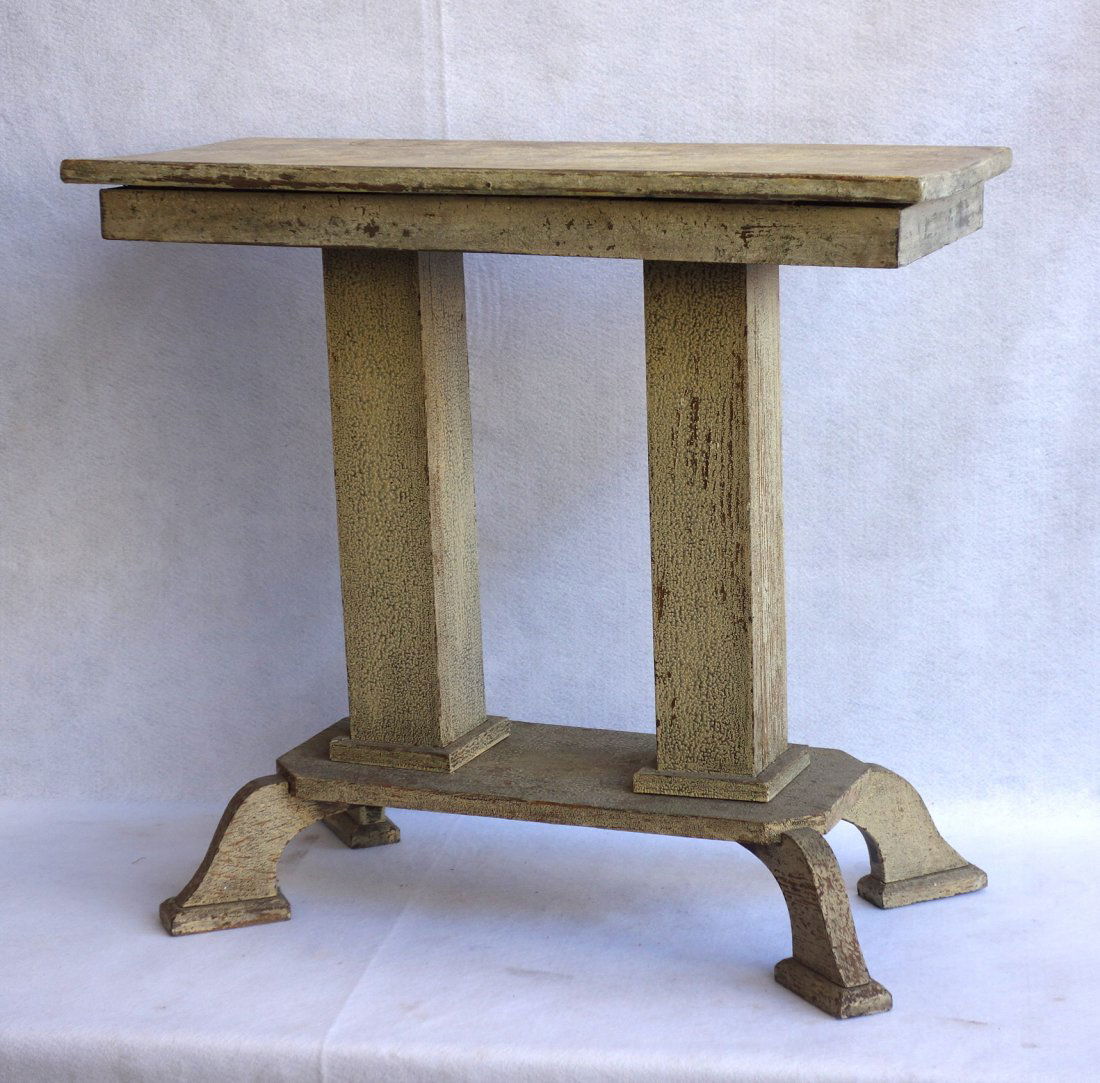 Double column Empire style table in old alligatored (1 of 3)